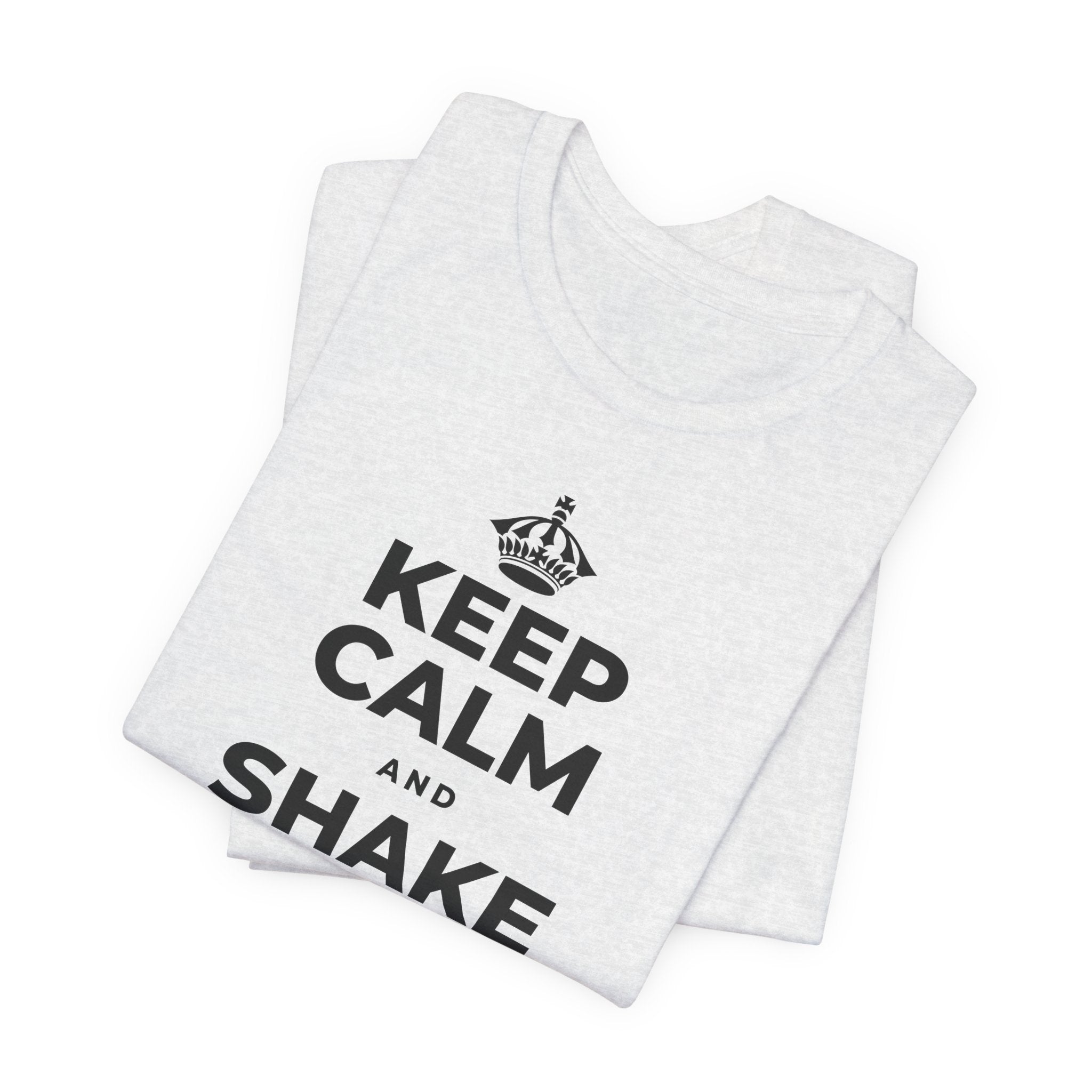 KEEP CALM AND SHAKE OFF THE WINTER T-Shirt (Soft Cream–Heather Mauve)