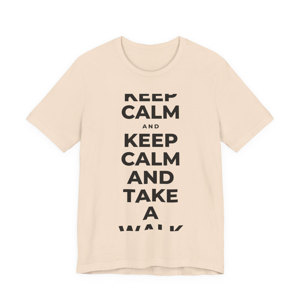 KEEP CALM AND TAKE A WALK T-Shirt (Soft Cream–Heather Mauve)