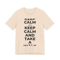 KEEP CALM AND TAKE A WALK T-Shirt (Soft Cream–Heather Mauve)