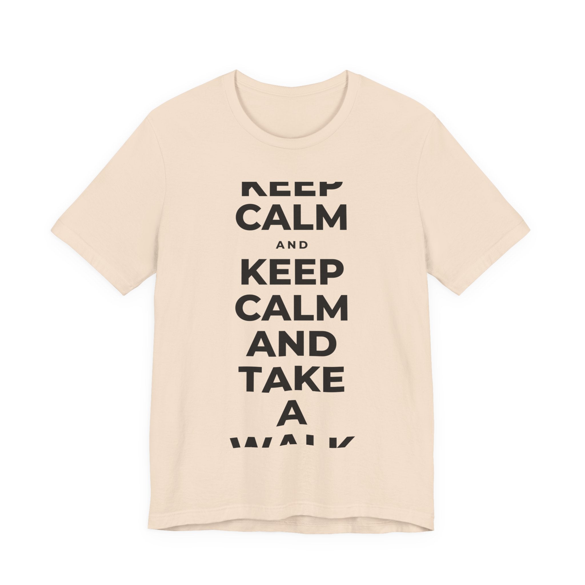 KEEP CALM AND TAKE A WALK T-Shirt (Soft Cream–Heather Mauve)