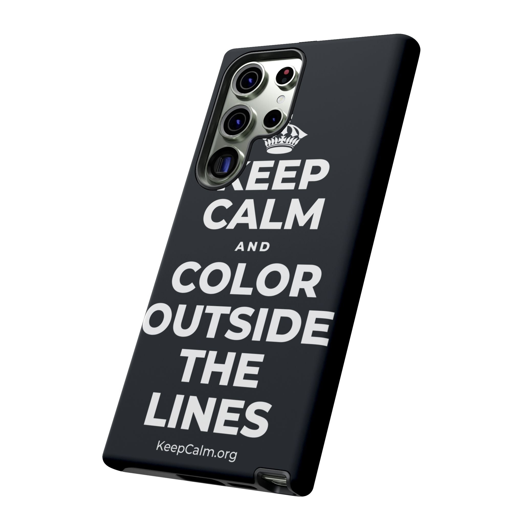 KEEP CALM AND COLOR OUTSIDE THE LINES Phone Case (Dark)
