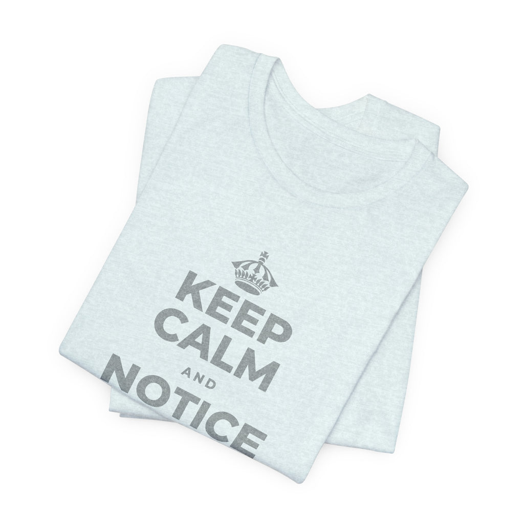 KEEP CALM AND NOTICE YOU'RE SAFE RIGHT NOW T-Shirt (Soft Cream–Heather Mauve)