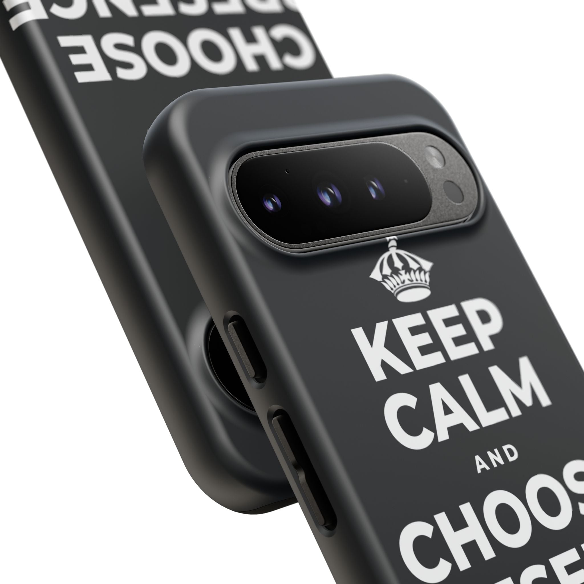 KEEP CALM AND CHOOSE PRESENCE OVER PRESENTS Phone Case (Dark)