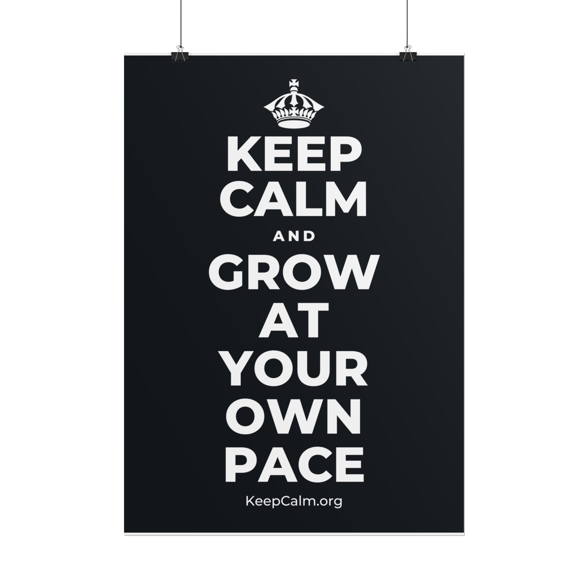 KEEP CALM AND GROW AT YOUR OWN PACE Poster (Dark)