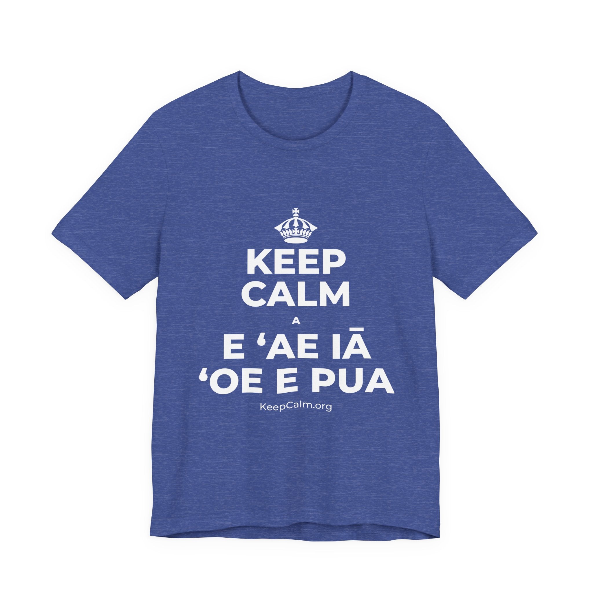 KEEP CALM A E ʻAE IĀ ʻOE E PUA T-Shirt (Baby Blue–Silver)