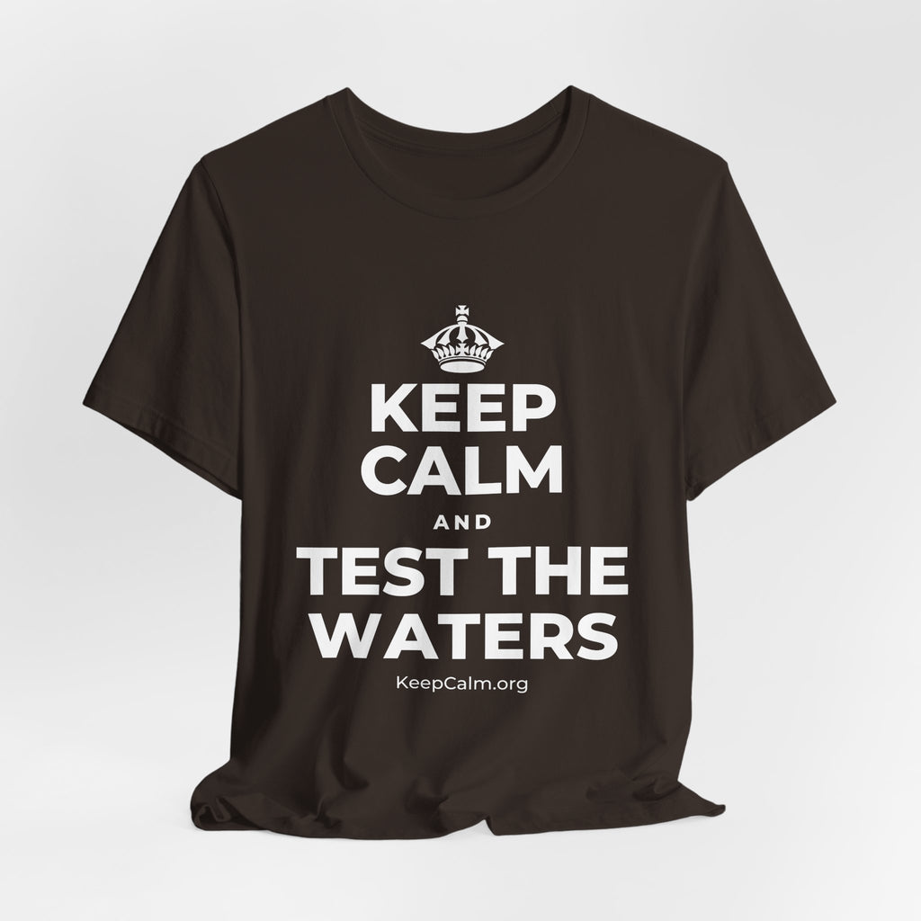 KEEP CALM AND TEST THE WATERS T-Shirt (Soft Cream–Heather Mauve)
