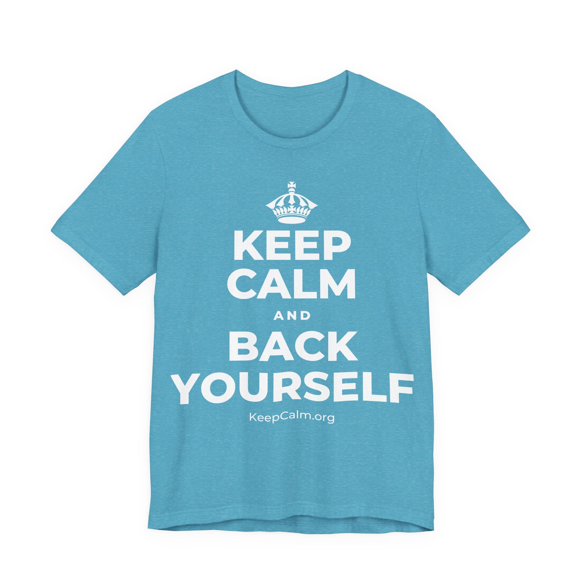 KEEP CALM AND BACK YOURSELF T-Shirt (Soft Cream–Heather Mauve)