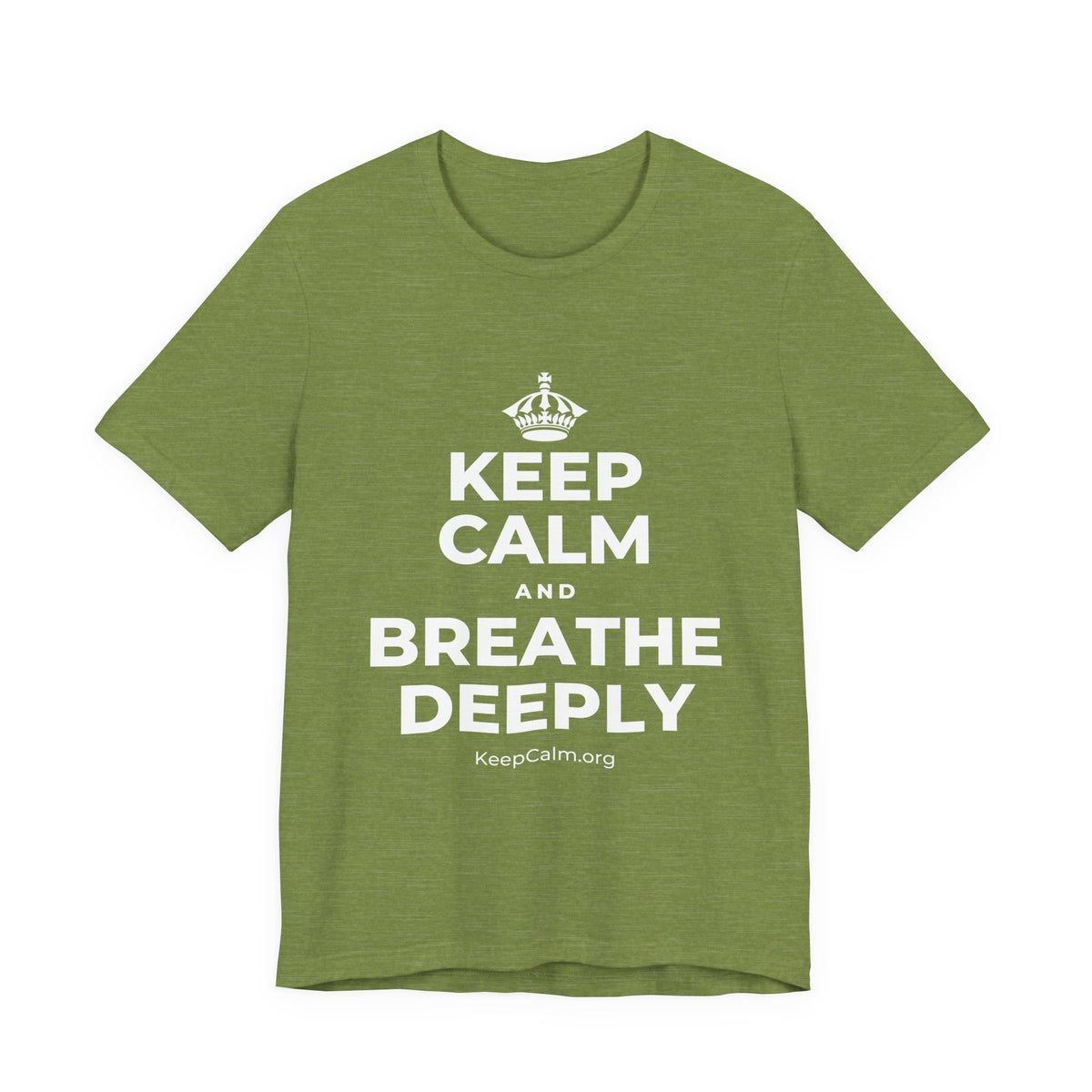 KEEP CALM AND BREATHE DEEPLY T-Shirt (Baby Blue–Silver)
