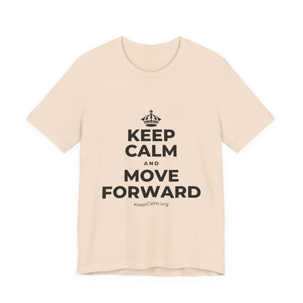KEEP CALM AND MOVE FORWARD T-Shirt (Soft Cream–Heather Mauve)