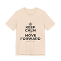 KEEP CALM AND MOVE FORWARD T-Shirt (Soft Cream–Heather Mauve)