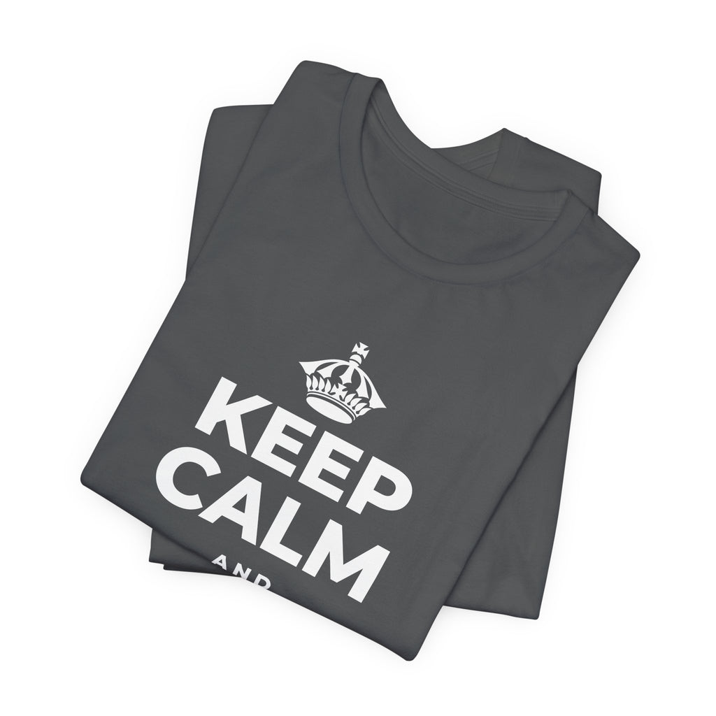 KEEP CALM AND MAKE WAVES T-Shirt (White–Asphalt)