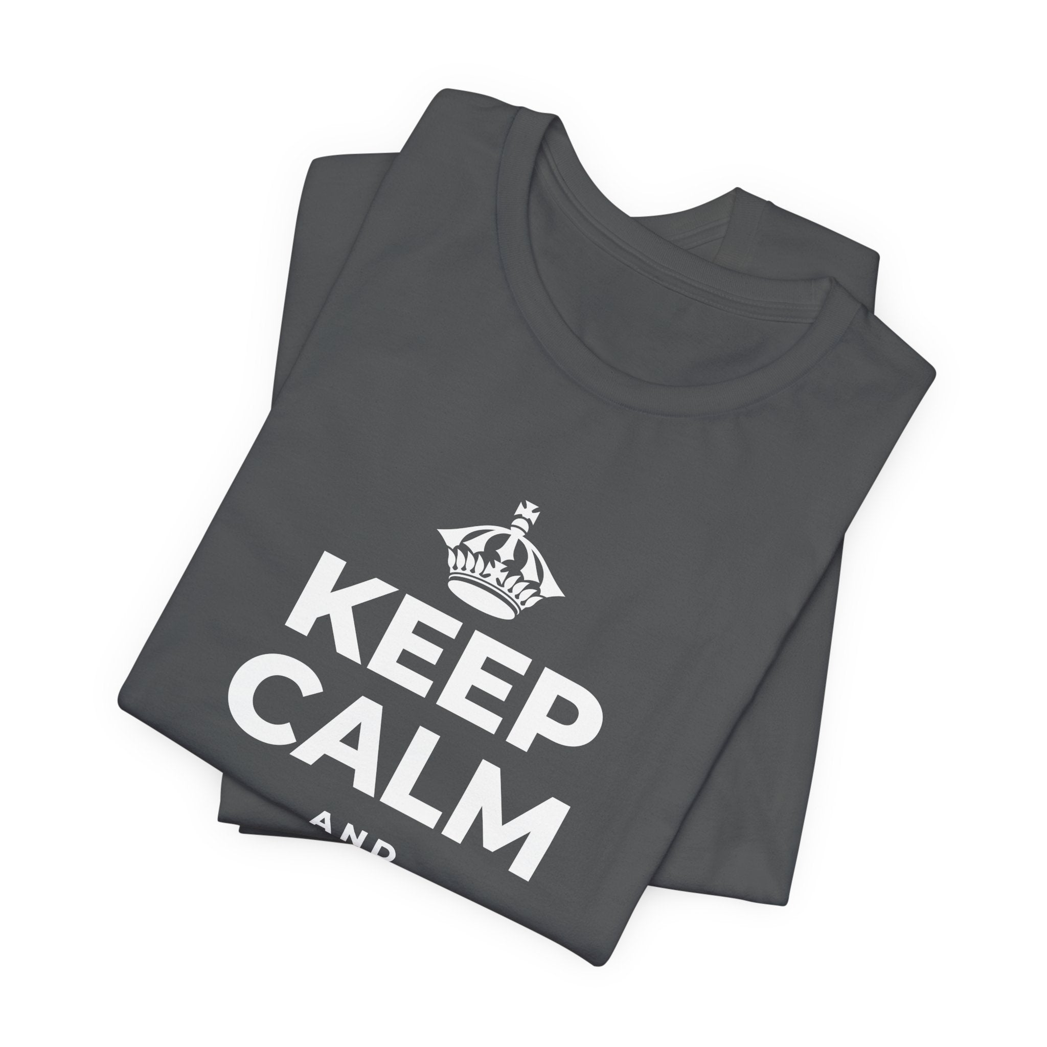 KEEP CALM AND MAKE WAVES T-Shirt (White–Asphalt)