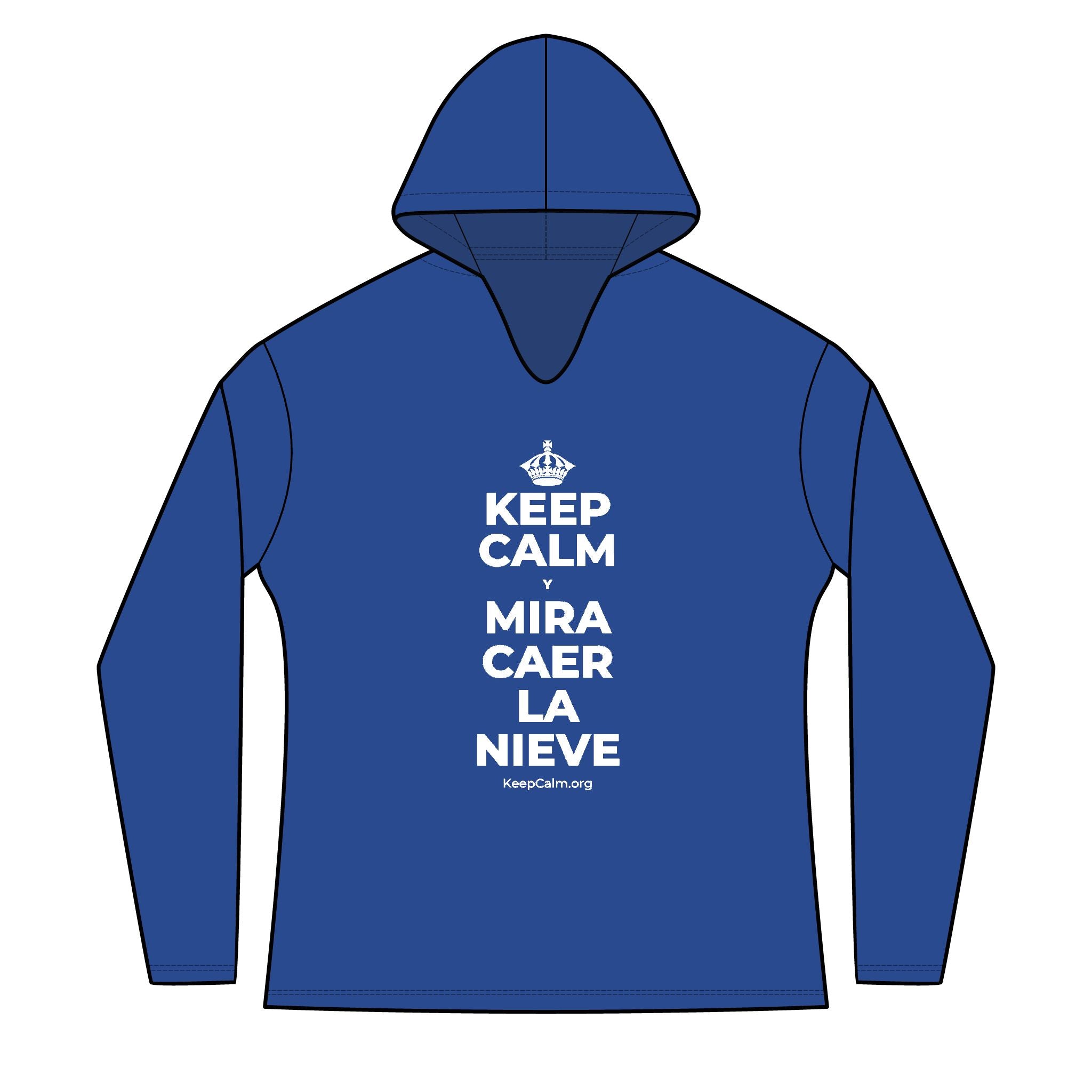 KEEP CALM Y MIRA CAER LA NIEVE Women's Long Sleeve Hoodie