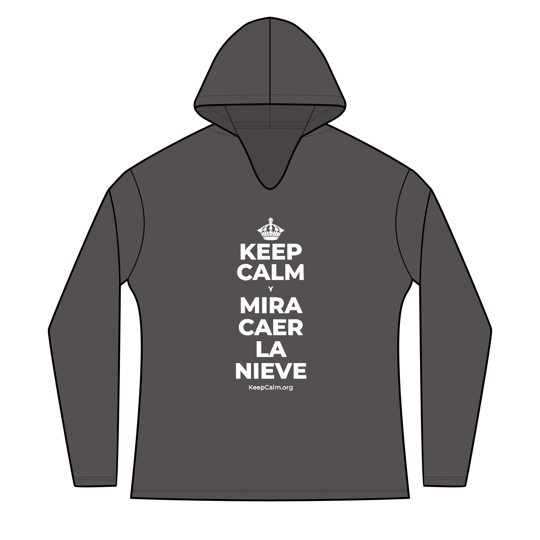 KEEP CALM Y MIRA CAER LA NIEVE Women's Long Sleeve Hoodie