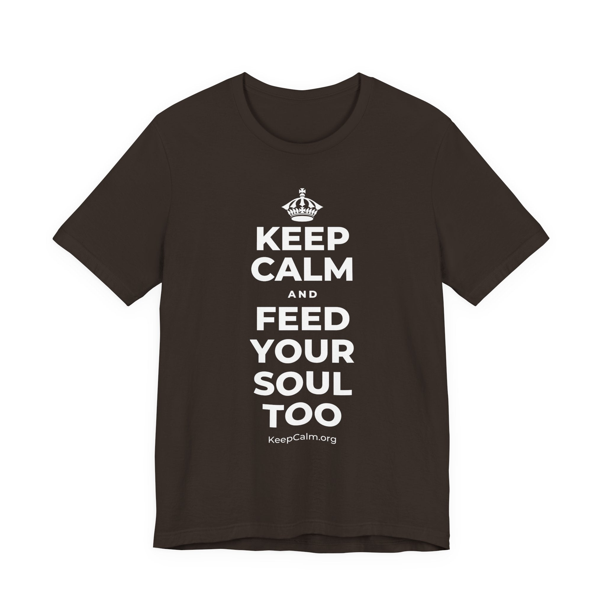KEEP CALM AND FEED YOUR SOUL TOO T-Shirt (Soft Cream–Heather Mauve)