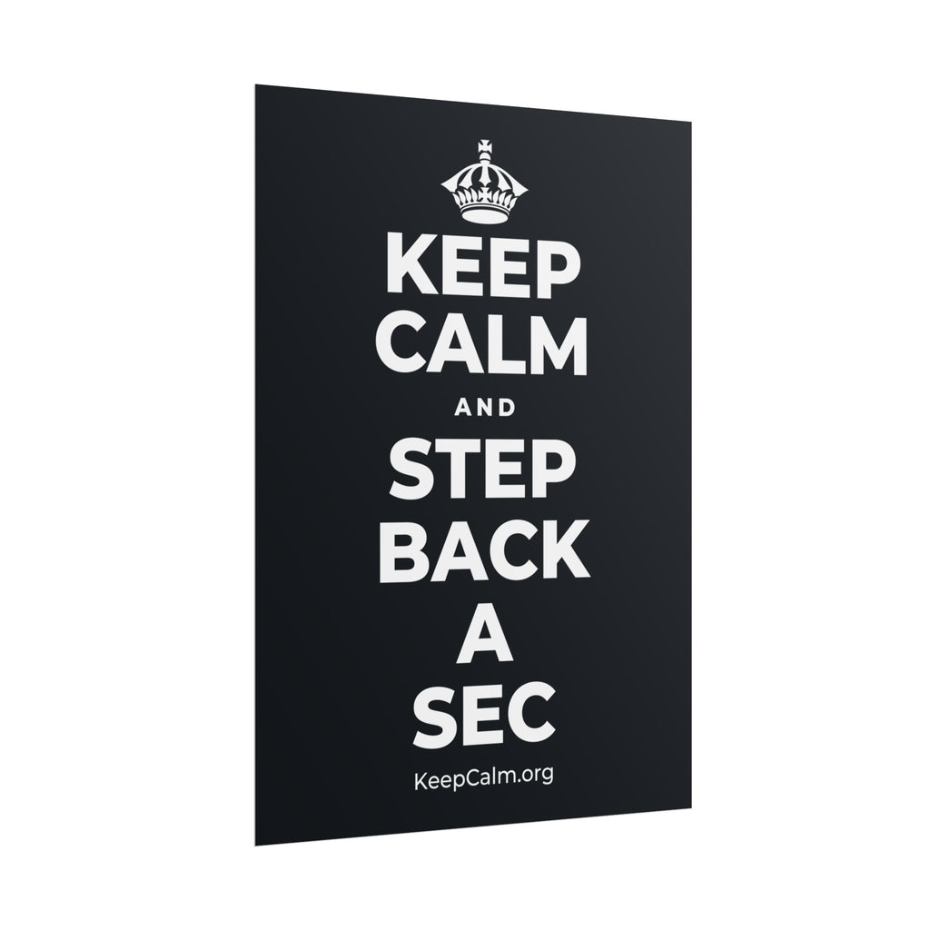 KEEP CALM AND STEP BACK A SEC Poster (Dark)