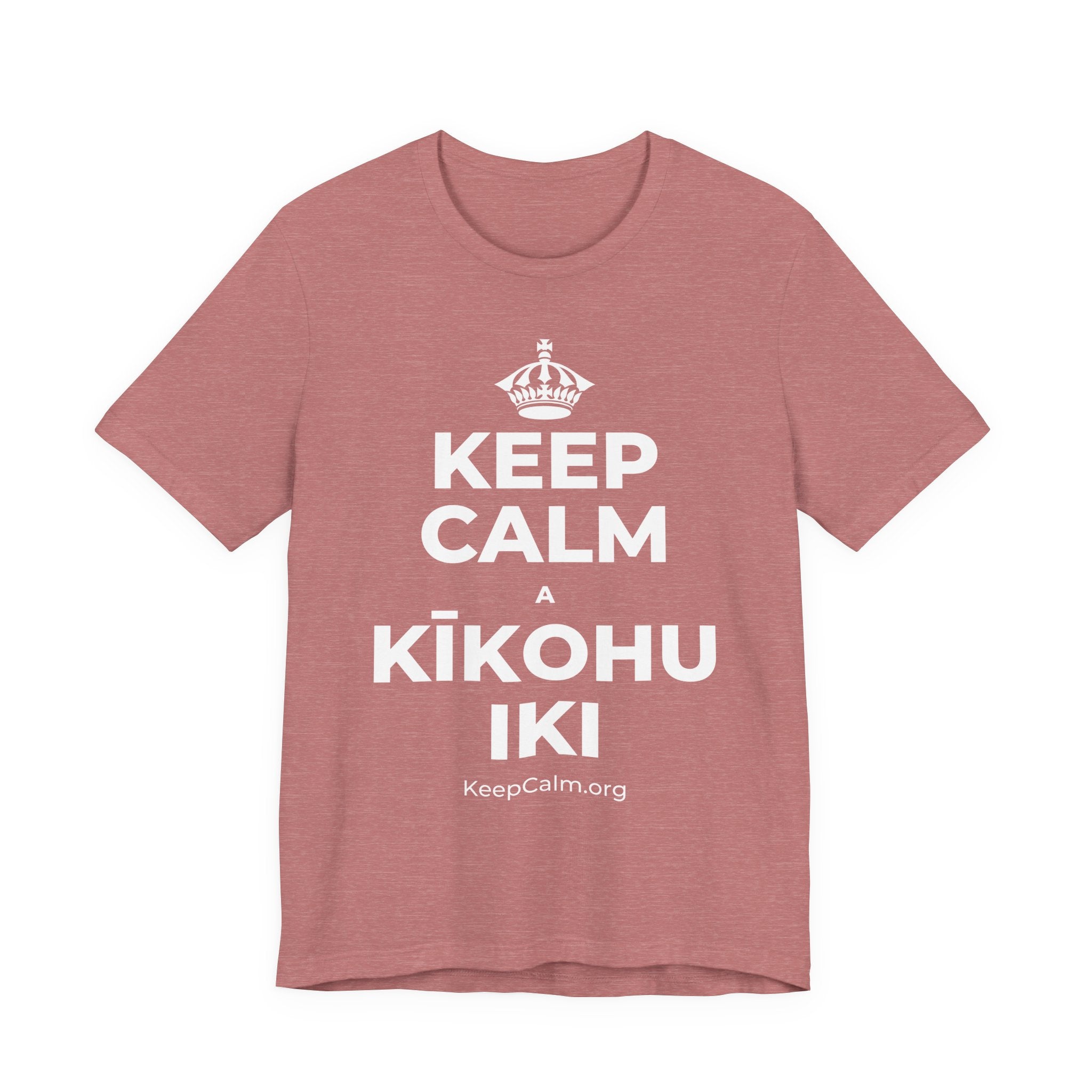 KEEP CALM A KĪKOHU IKI T-Shirt (Soft Cream–Heather Mauve)