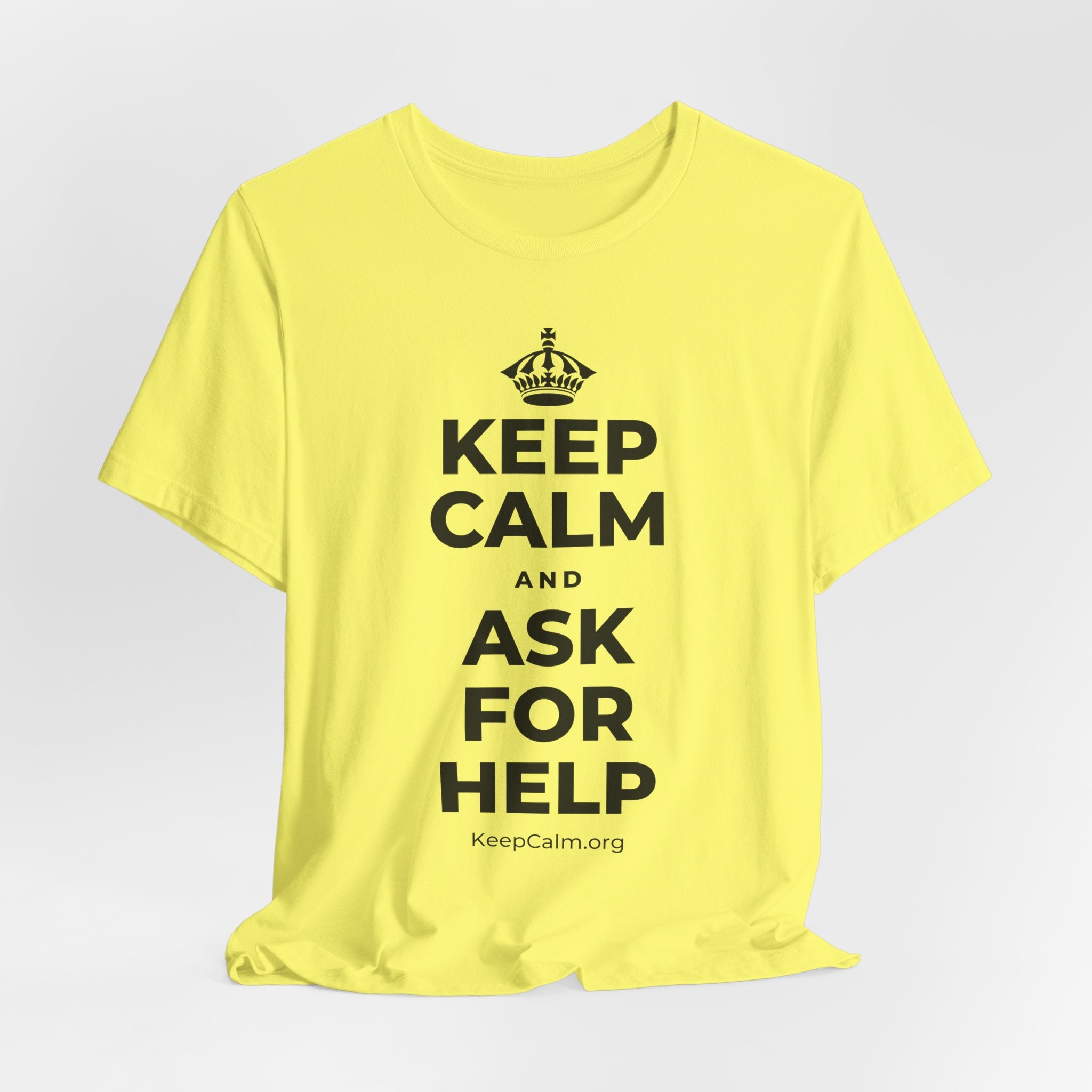 KEEP CALM AND ASK FOR HELP T-Shirt (Soft Cream–Heather Mauve)