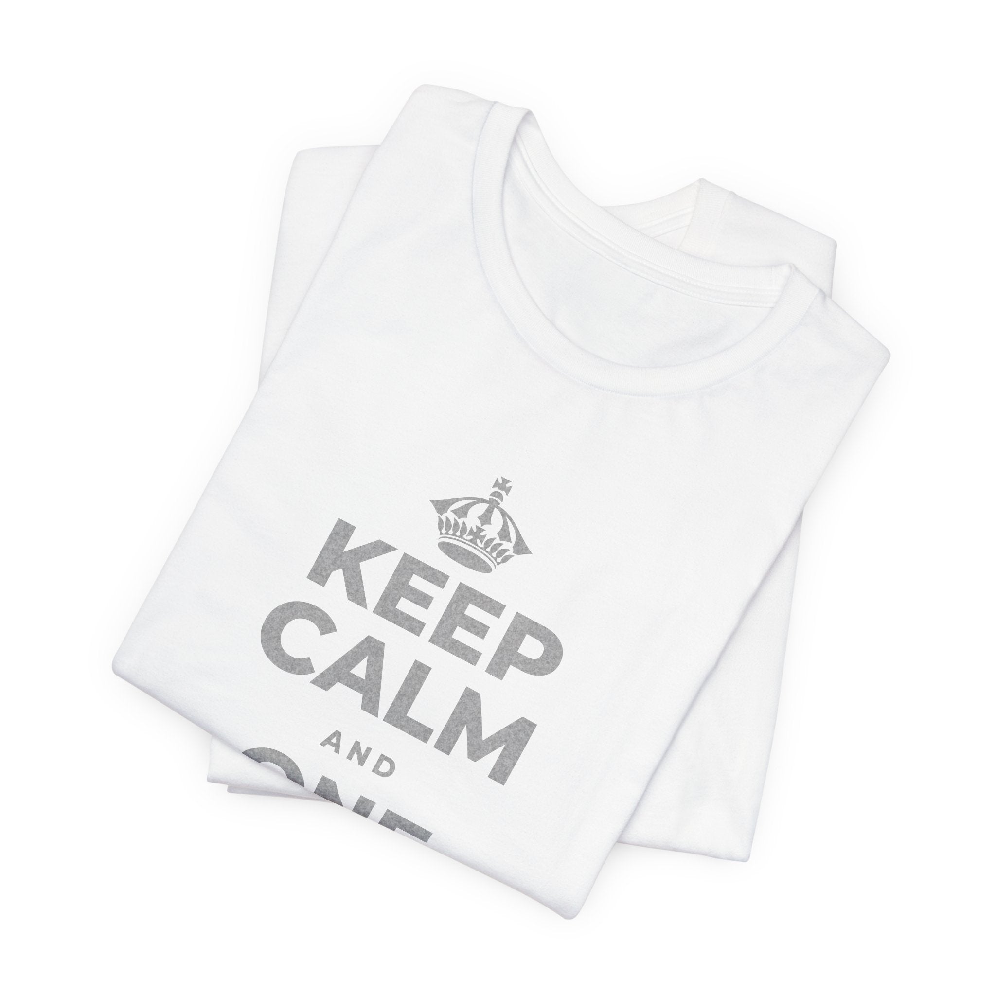 KEEP CALM AND ONE MORE REP T-Shirt (White–Asphalt)