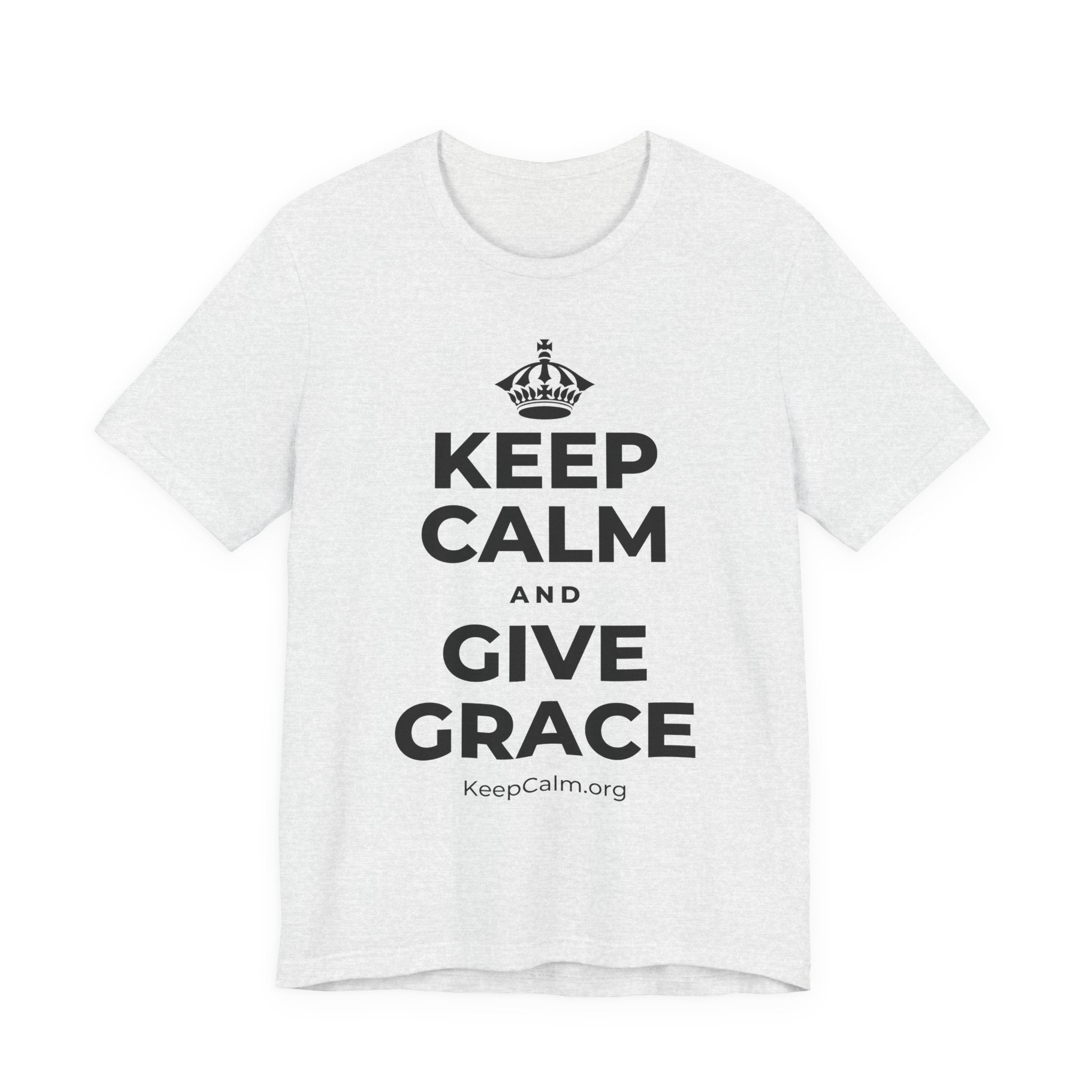 KEEP CALM AND GIVE GRACE T-Shirt (Soft Cream–Heather Mauve)