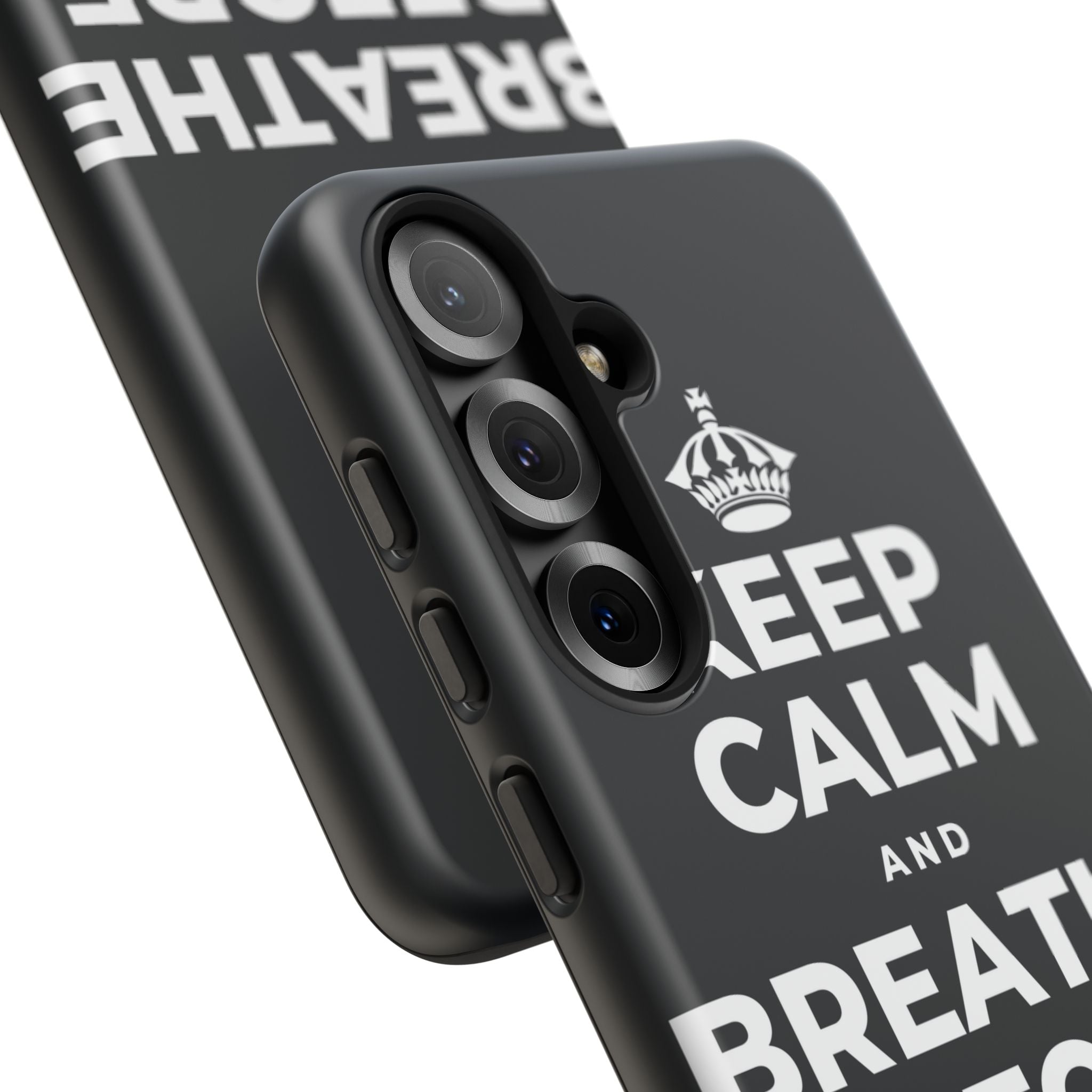 KEEP CALM AND BREATHE BEFORE YOU BEGIN Phone Case (Dark)