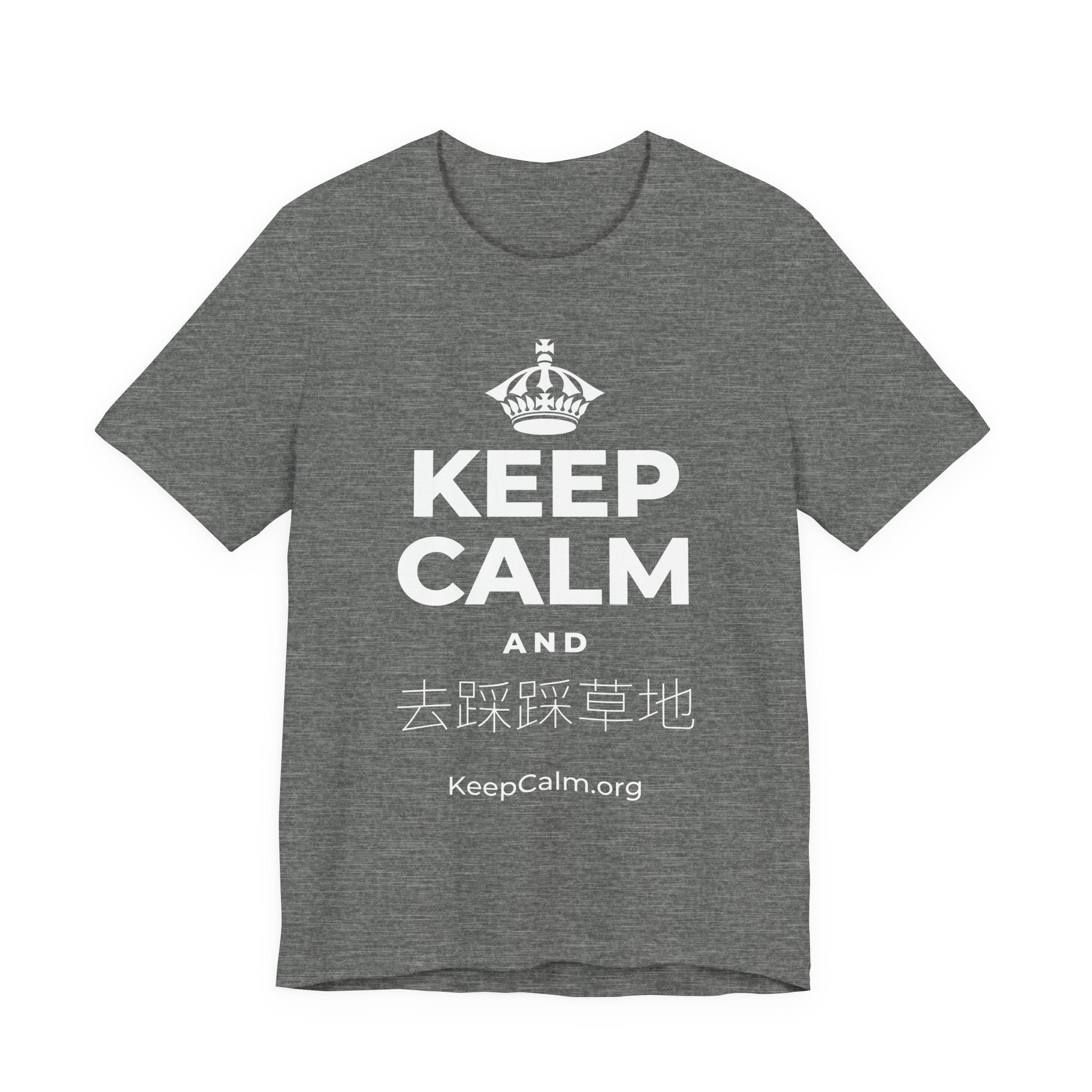 KEEP CALM AND 去踩踩草地 T-Shirt (Baby Blue–Silver)