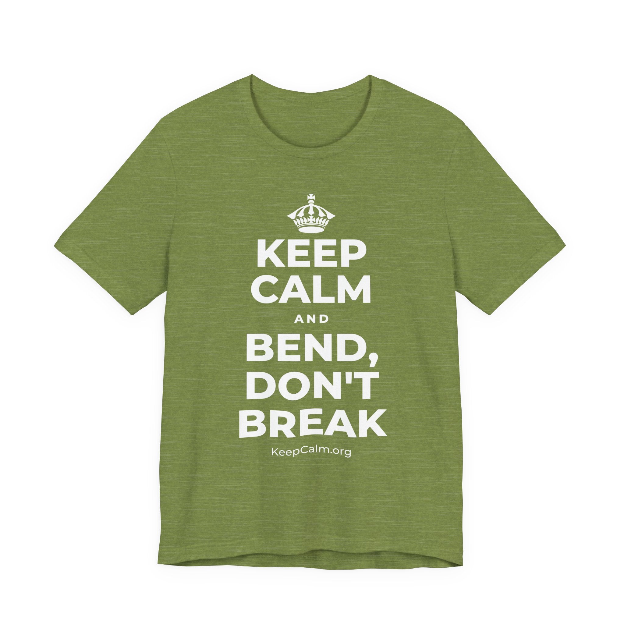 KEEP CALM AND BEND, DON'T BREAK T-Shirt (Baby Blue–Silver)