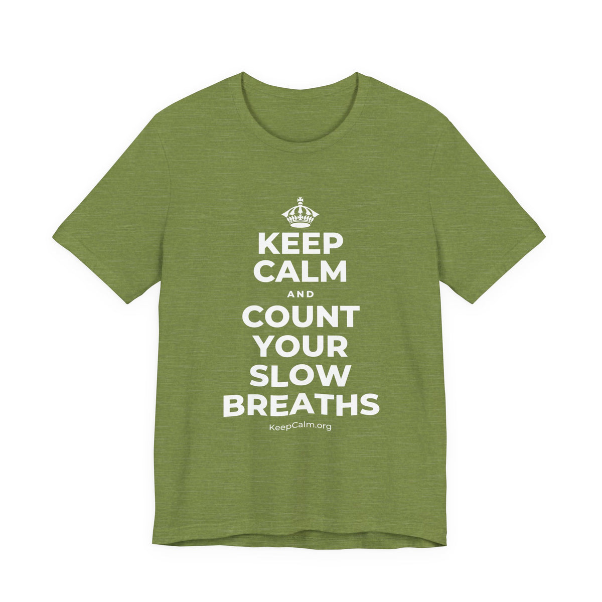 KEEP CALM AND COUNT YOUR SLOW BREATHS T-Shirt (Baby Blue–Silver)