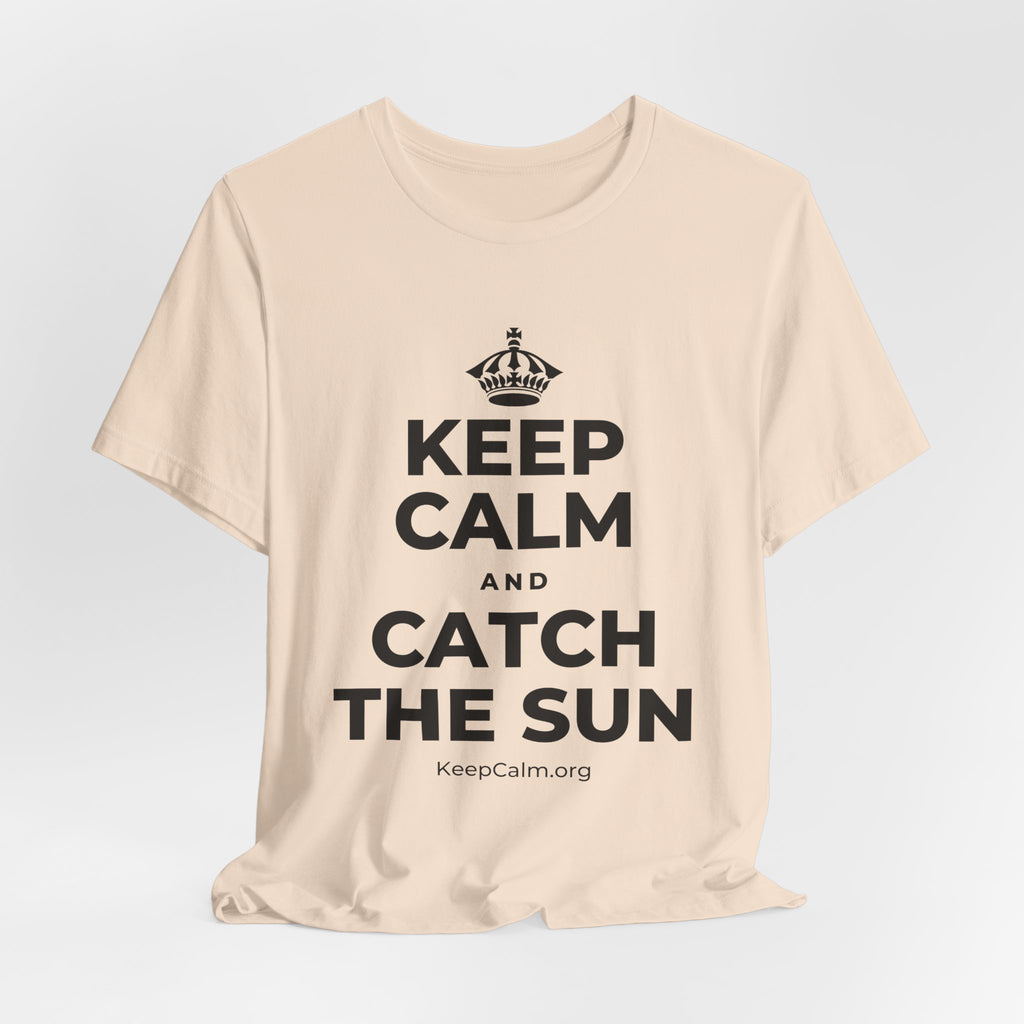 KEEP CALM AND CATCH THE SUN T-Shirt (Soft Cream–Heather Mauve)