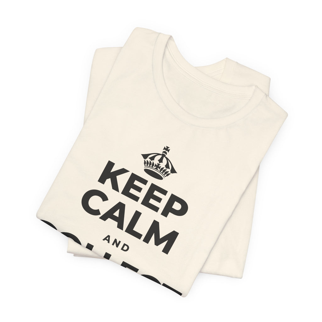 KEEP CALM AND COLLECT GOOD MOMENTS T-Shirt (White–Asphalt)