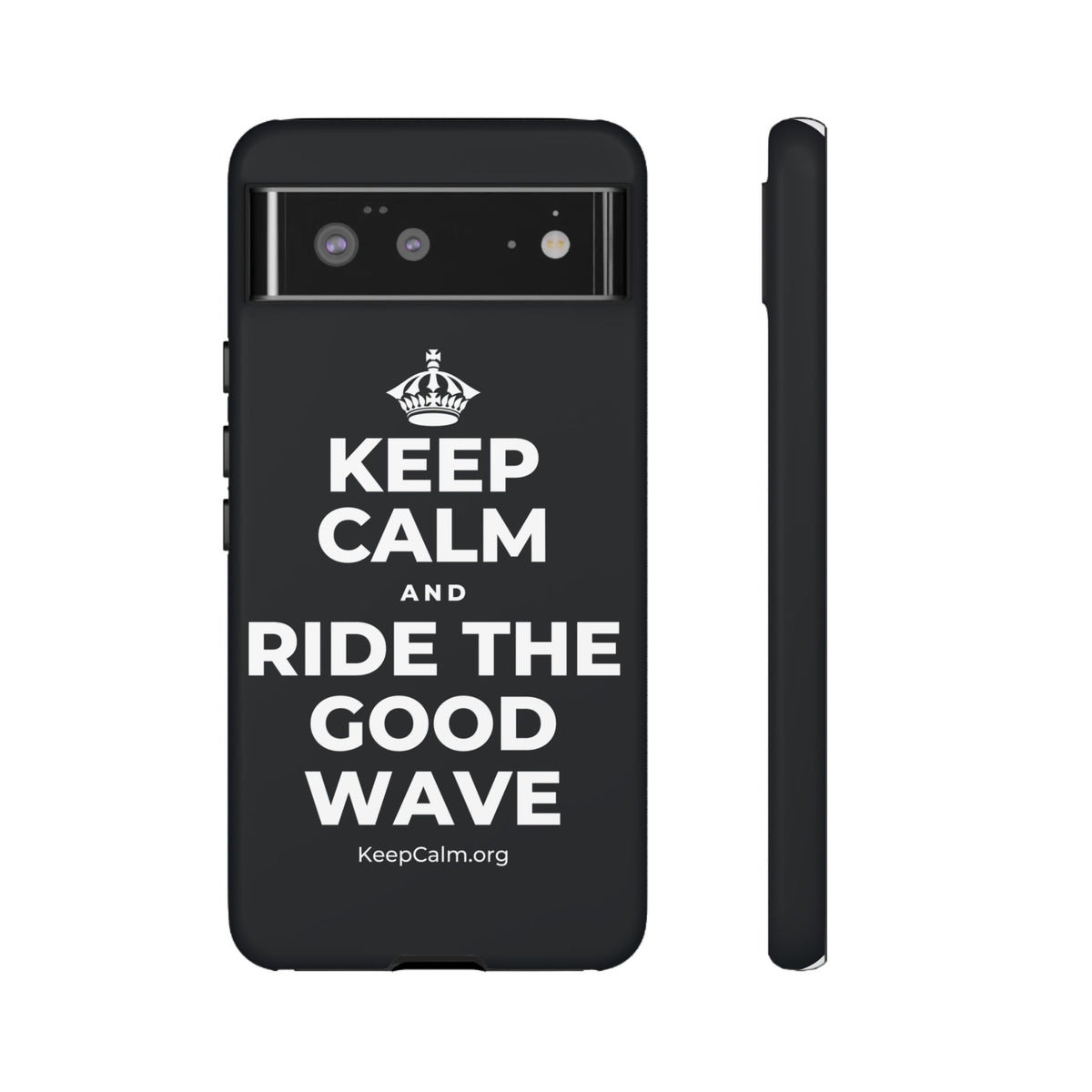 KEEP CALM AND RIDE THE GOOD WAVE Phone Case (Dark)