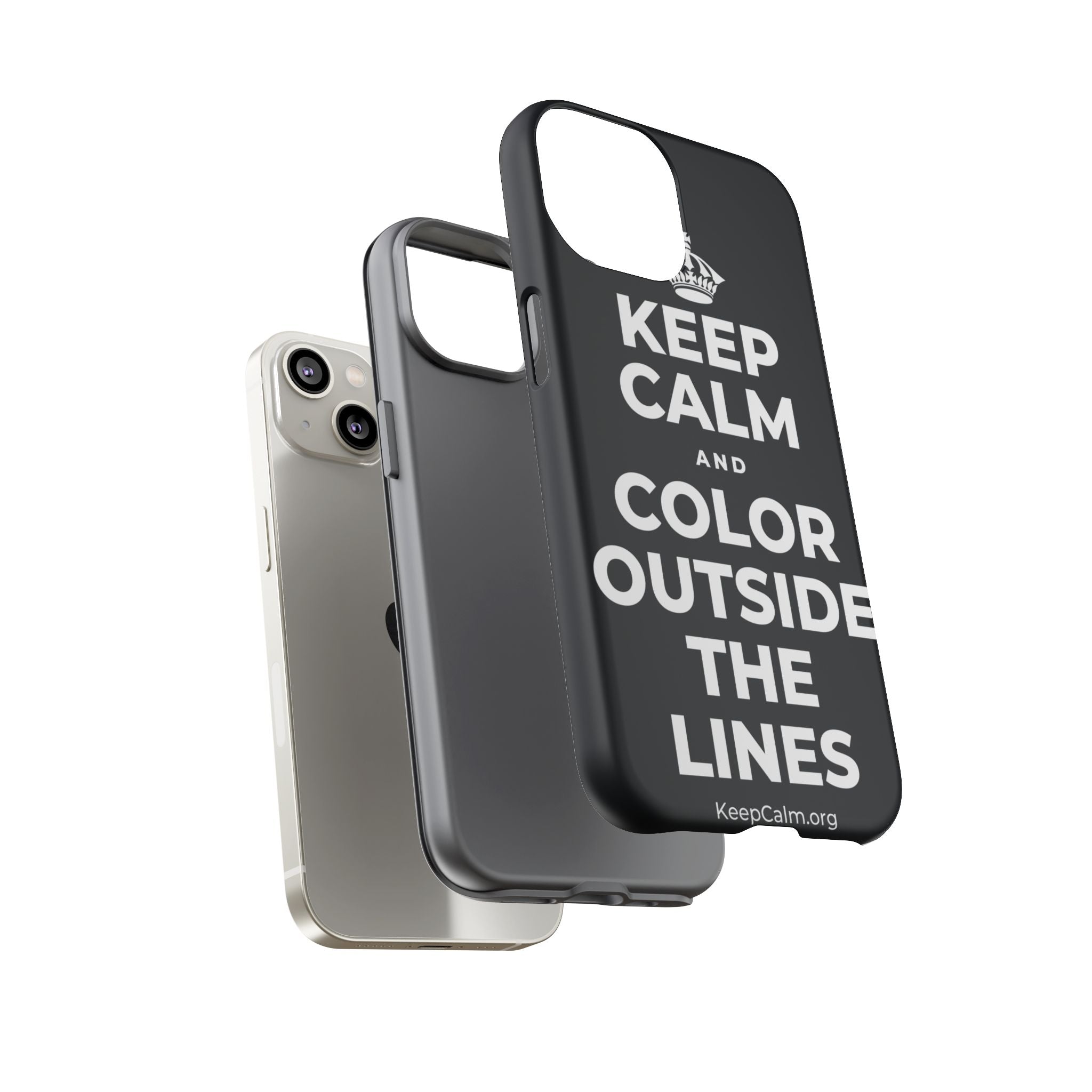 KEEP CALM AND COLOR OUTSIDE THE LINES Phone Case (Dark)