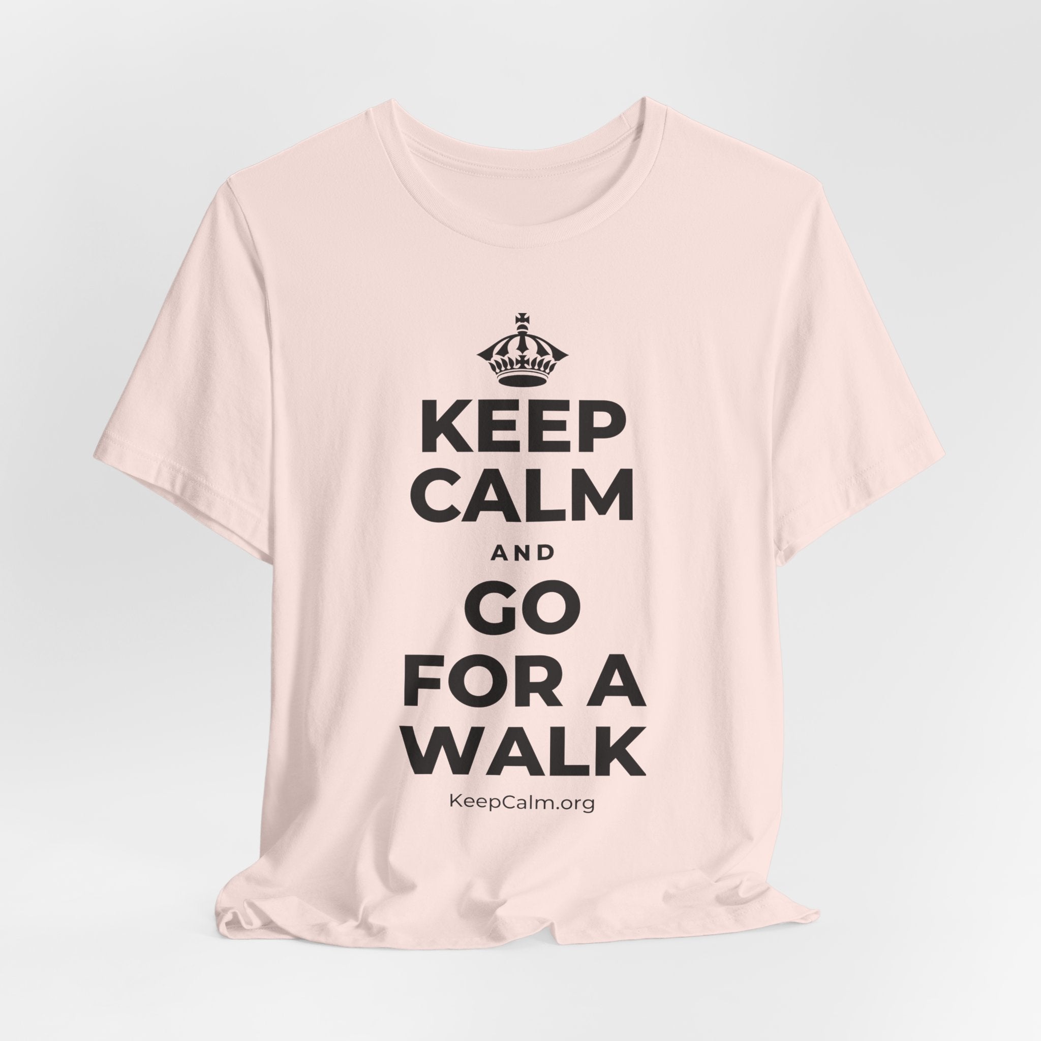 KEEP CALM AND GO FOR A WALK T-Shirt (Soft Cream–Heather Mauve)