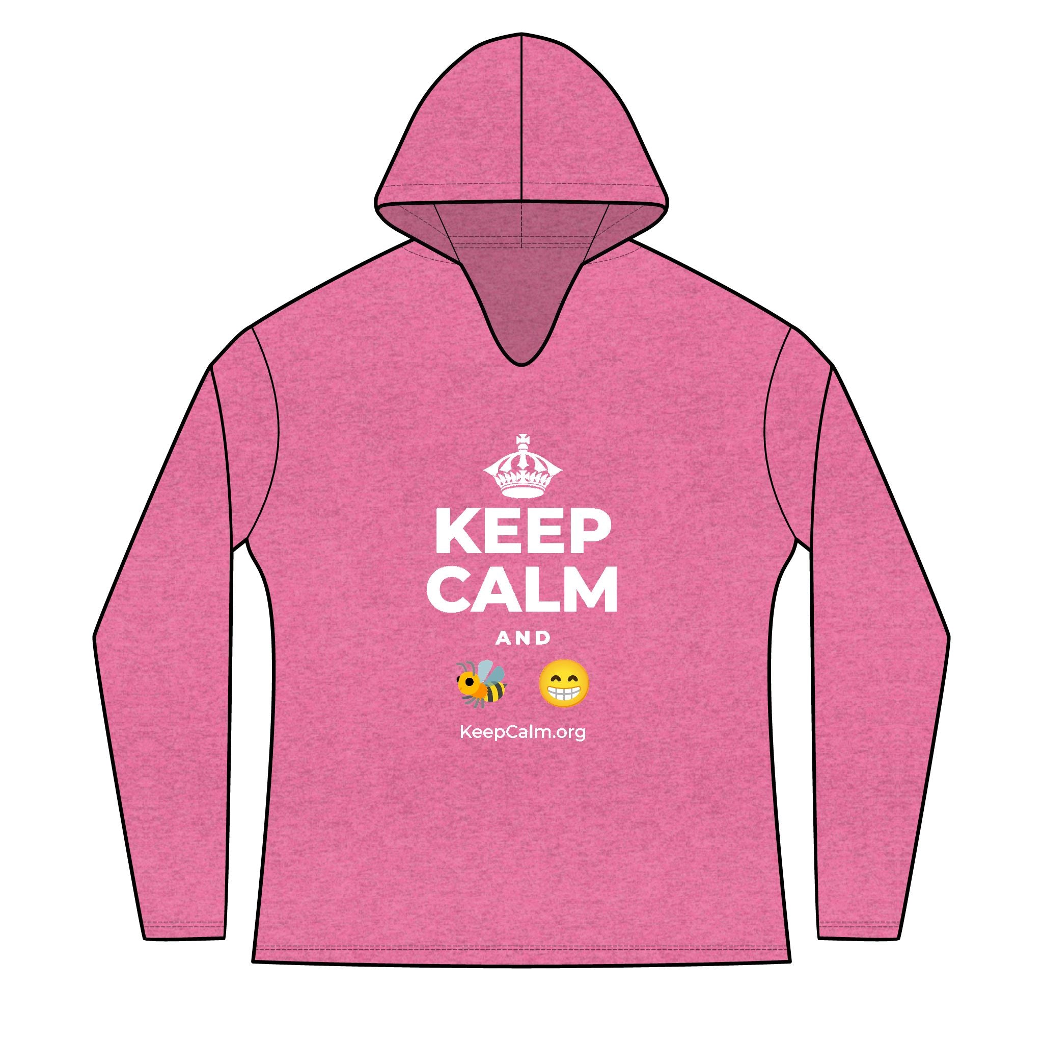 KEEP CALM AND BEE HAPPY Women's Long Sleeve Hoodie