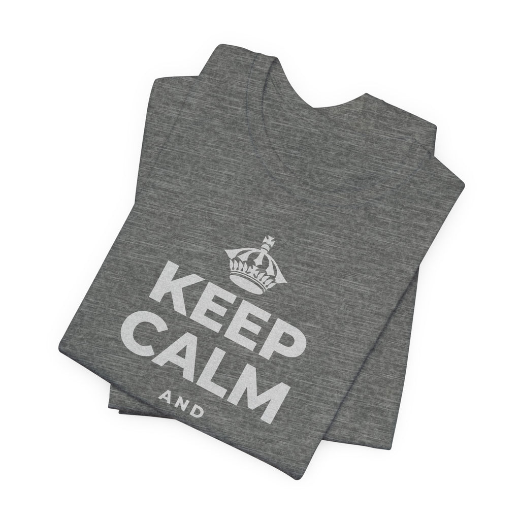 KEEP CALM AND 지금을 음미해요 T-Shirt (Baby Blue–Silver)