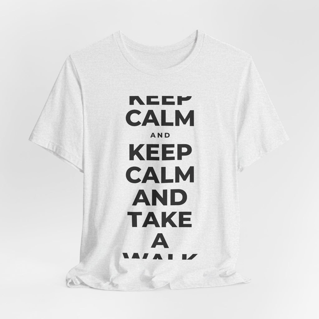KEEP CALM AND TAKE A WALK T-Shirt (Soft Cream–Heather Mauve)
