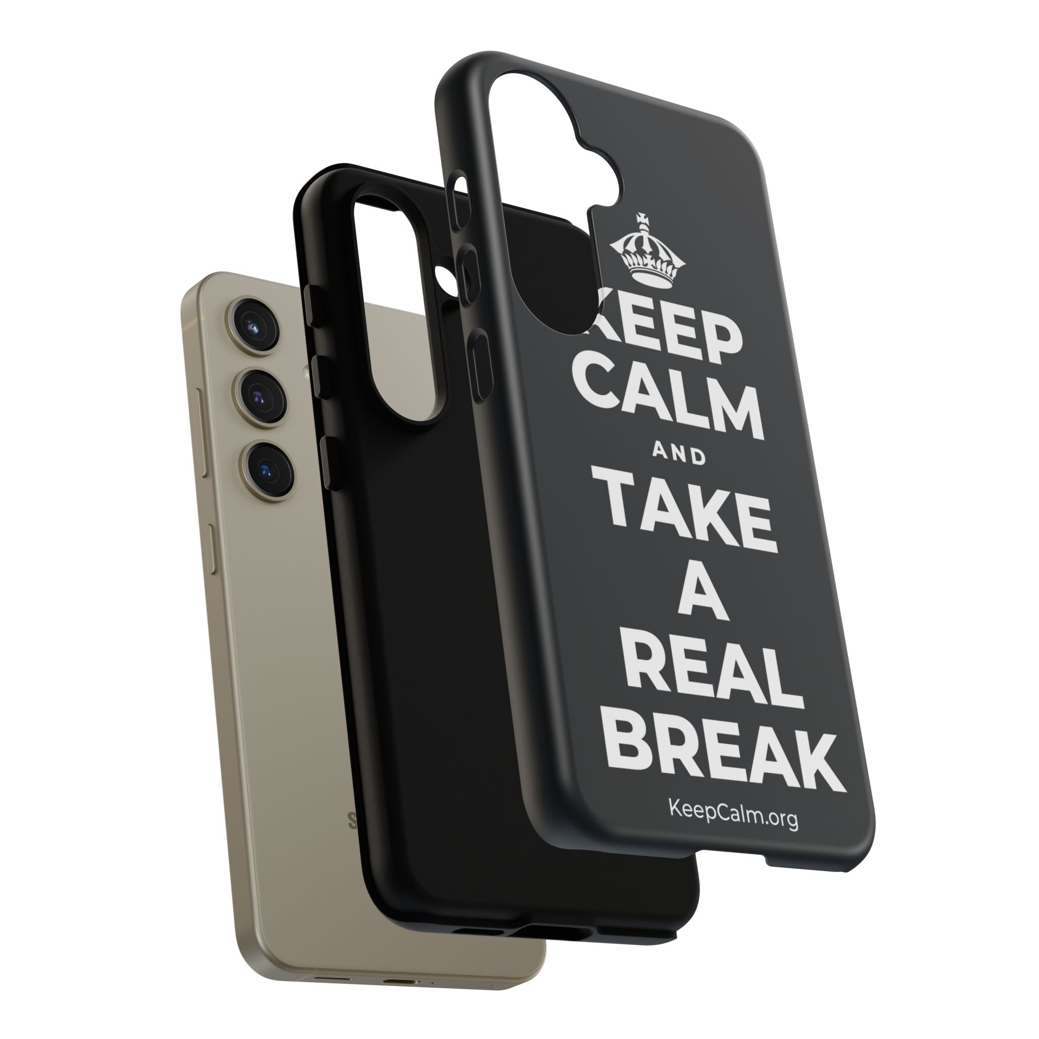 KEEP CALM AND TAKE A REAL BREAK Phone Case (Dark)