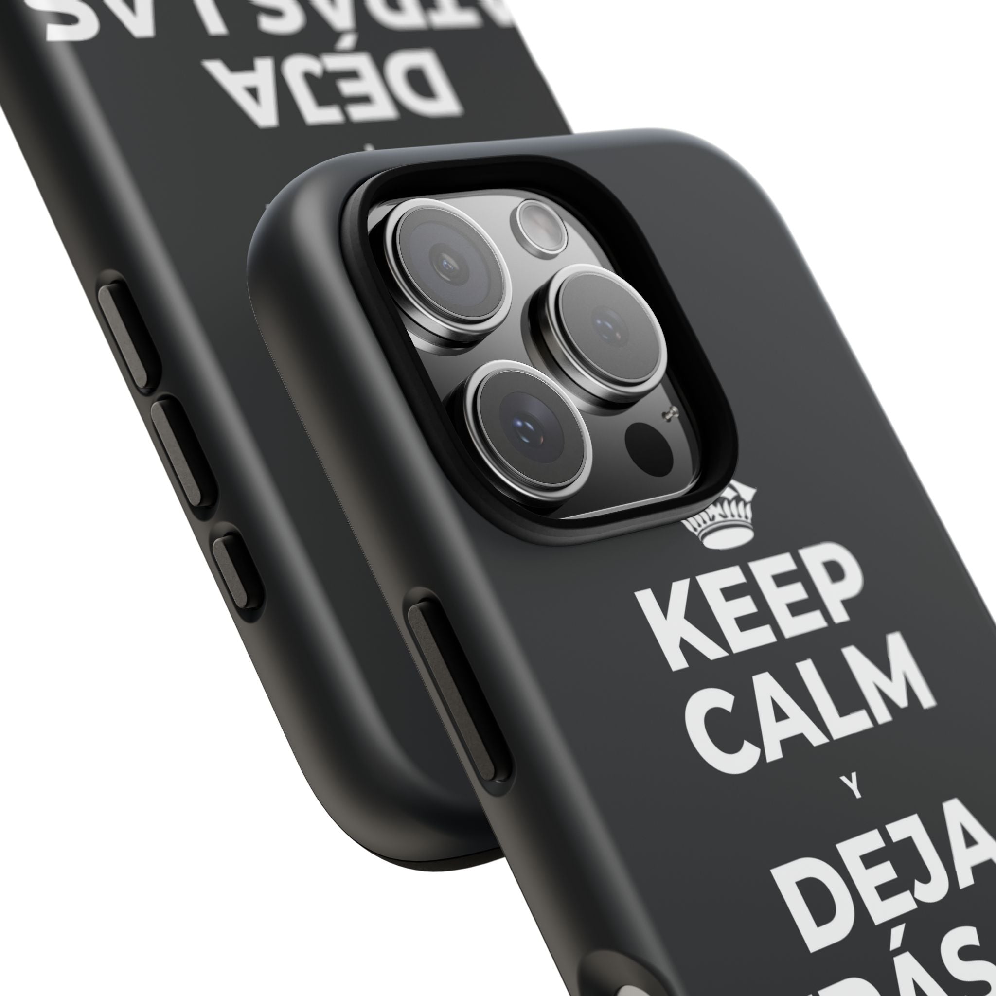 KEEP CALM Y DEJA ATRÁS LAS VIEJAS CARGAS Phone Case (Dark)