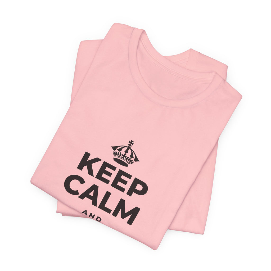 KEEP CALM AND HIGH FIVE SOMEONE T-Shirt (White–Asphalt)