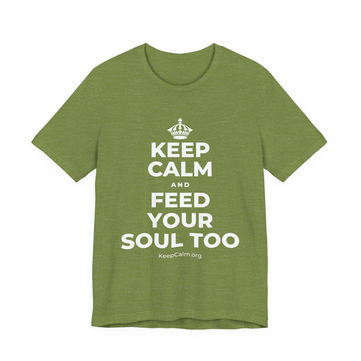 KEEP CALM AND FEED YOUR SOUL TOO T-Shirt (Baby Blue–Silver)