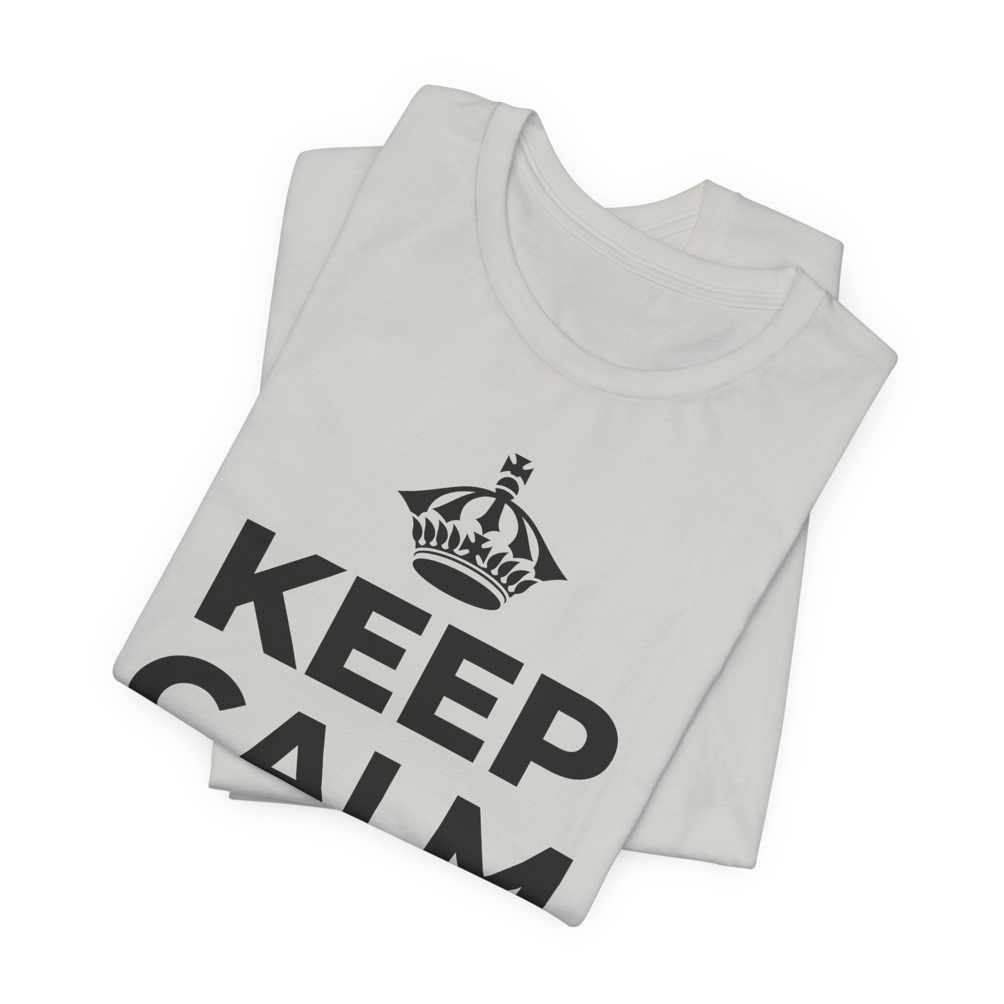KEEP CALM AND ให้วันหยุดได้ช้า ๆ T-Shirt (Baby Blue–Silver)