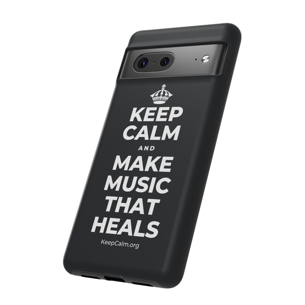 KEEP CALM AND MAKE MUSIC THAT HEALS Phone Case (Dark)