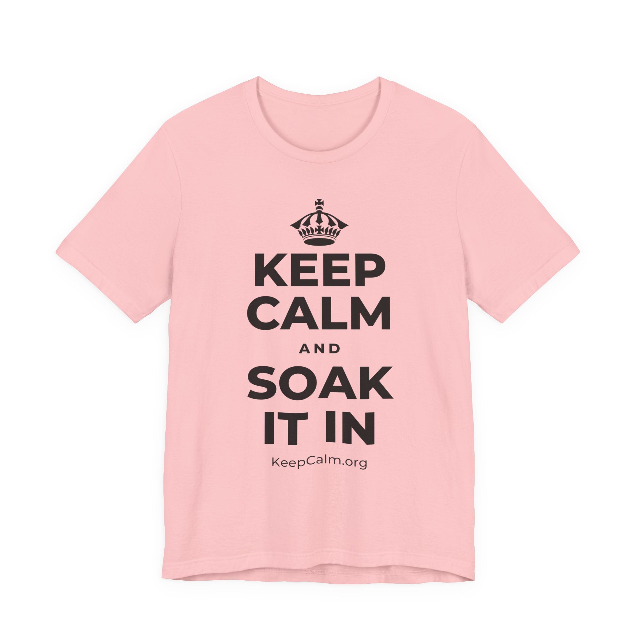 KEEP CALM AND SOAK IT IN T-Shirt (White–Asphalt)