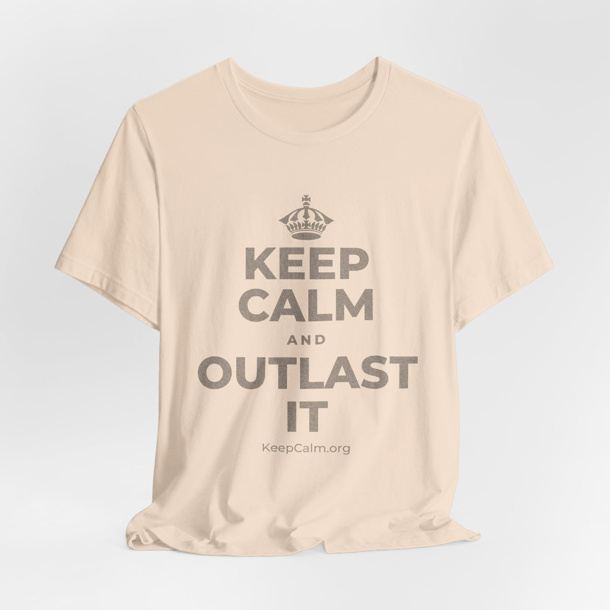 KEEP CALM AND OUTLAST IT T-Shirt (Soft Cream–Heather Mauve)