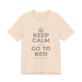 KEEP CALM AND GO TO BED T-Shirt (Soft Cream–Heather Mauve)