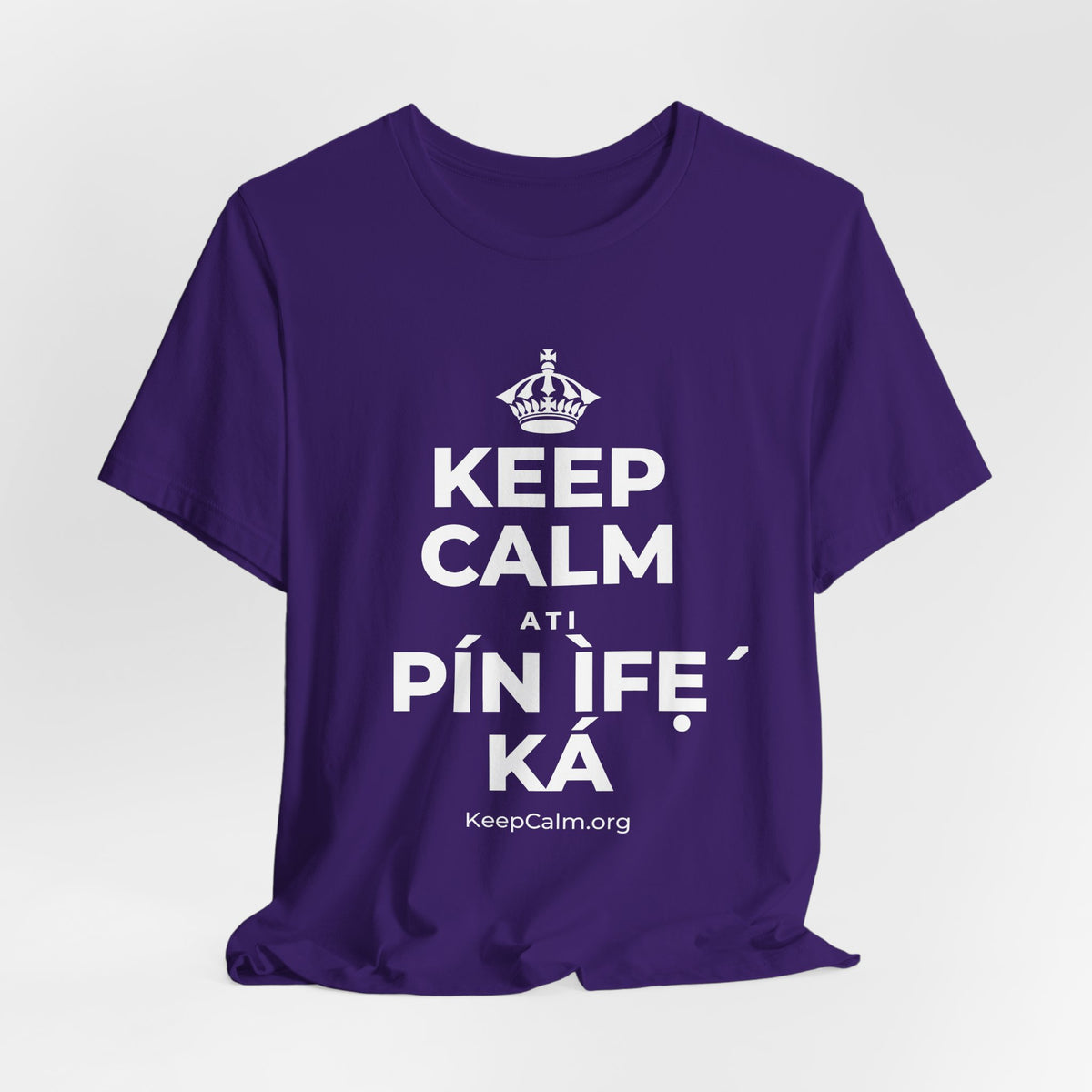 KEEP CALM ATI PÍN ÌFẸ́ KÁ T-Shirt (Soft Cream–Heather Mauve)