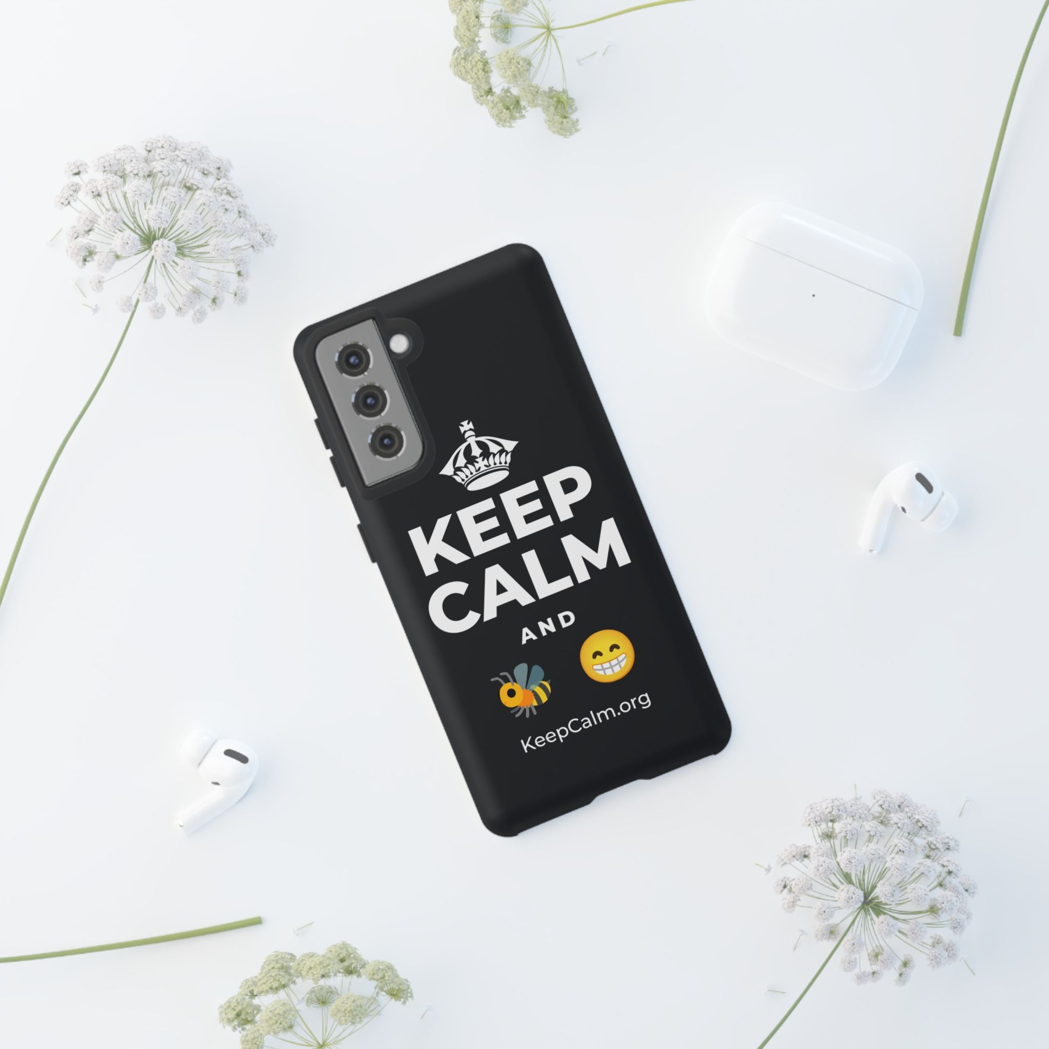 KEEP CALM AND BEE HAPPY Phone Case (Dark)
