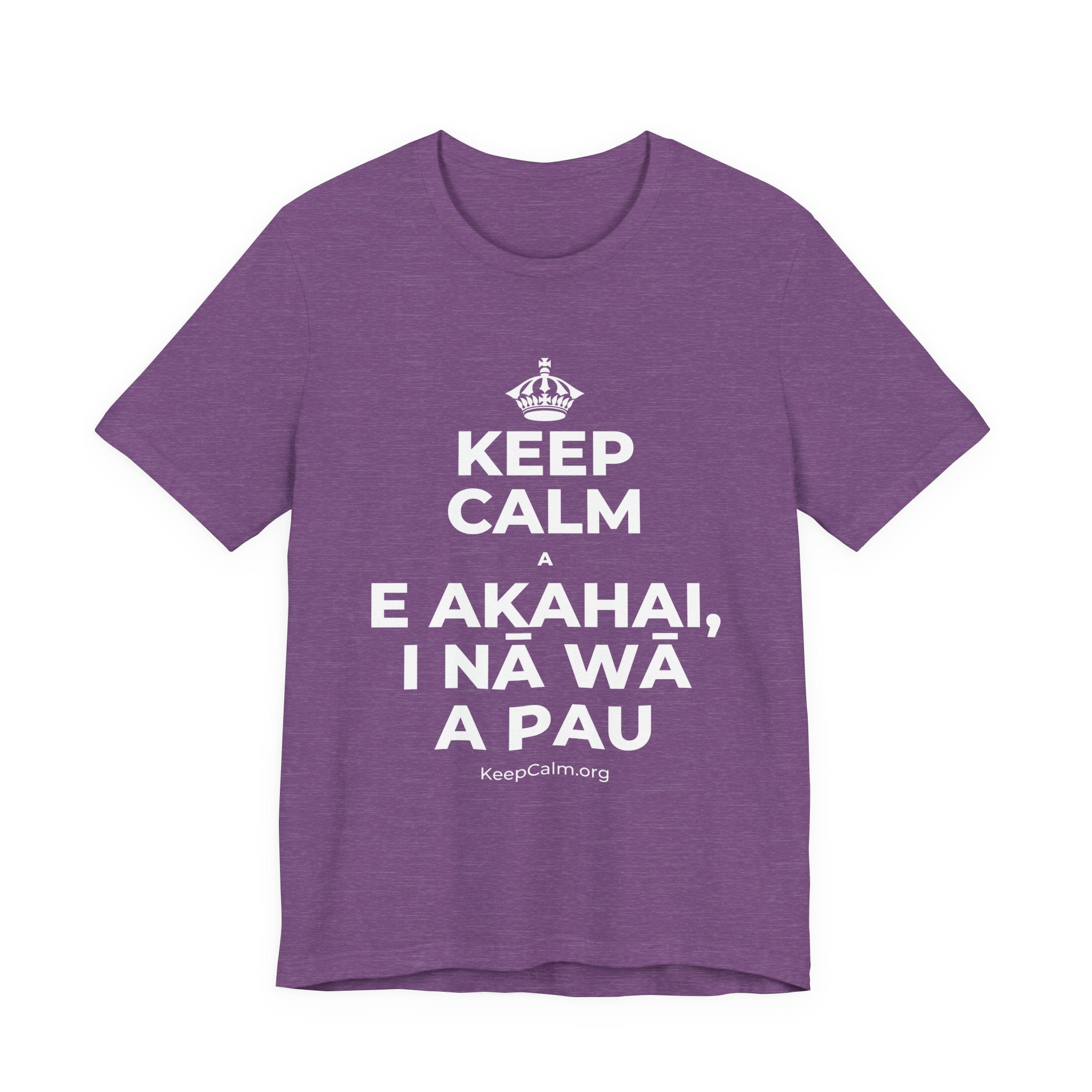 KEEP CALM A E AKAHAI, I NĀ WĀ A PAU T-Shirt (Baby Blue–Silver)
