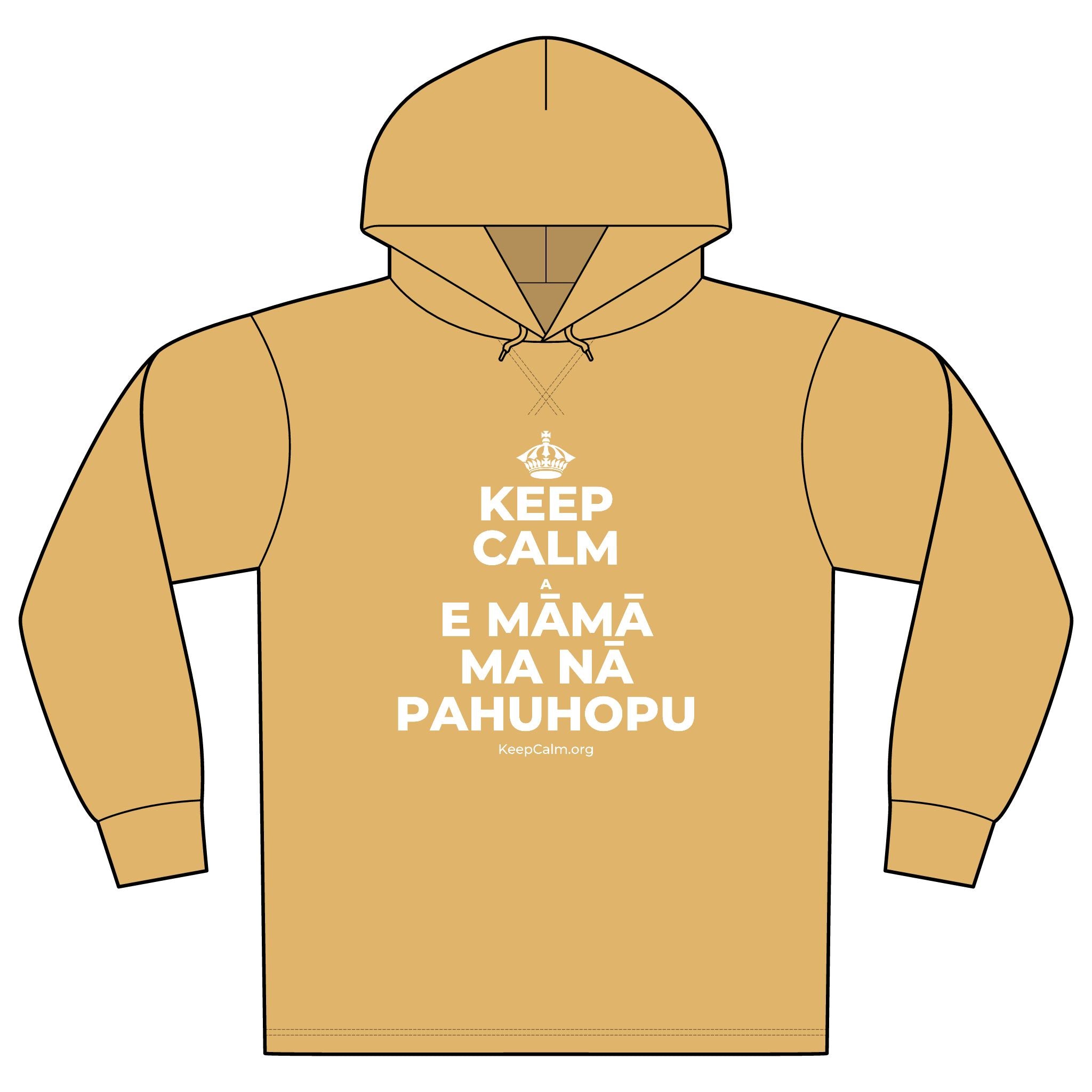 KEEP CALM A E MĀMĀ MA NĀ PAHUHOPU Organic Hoodie Tee