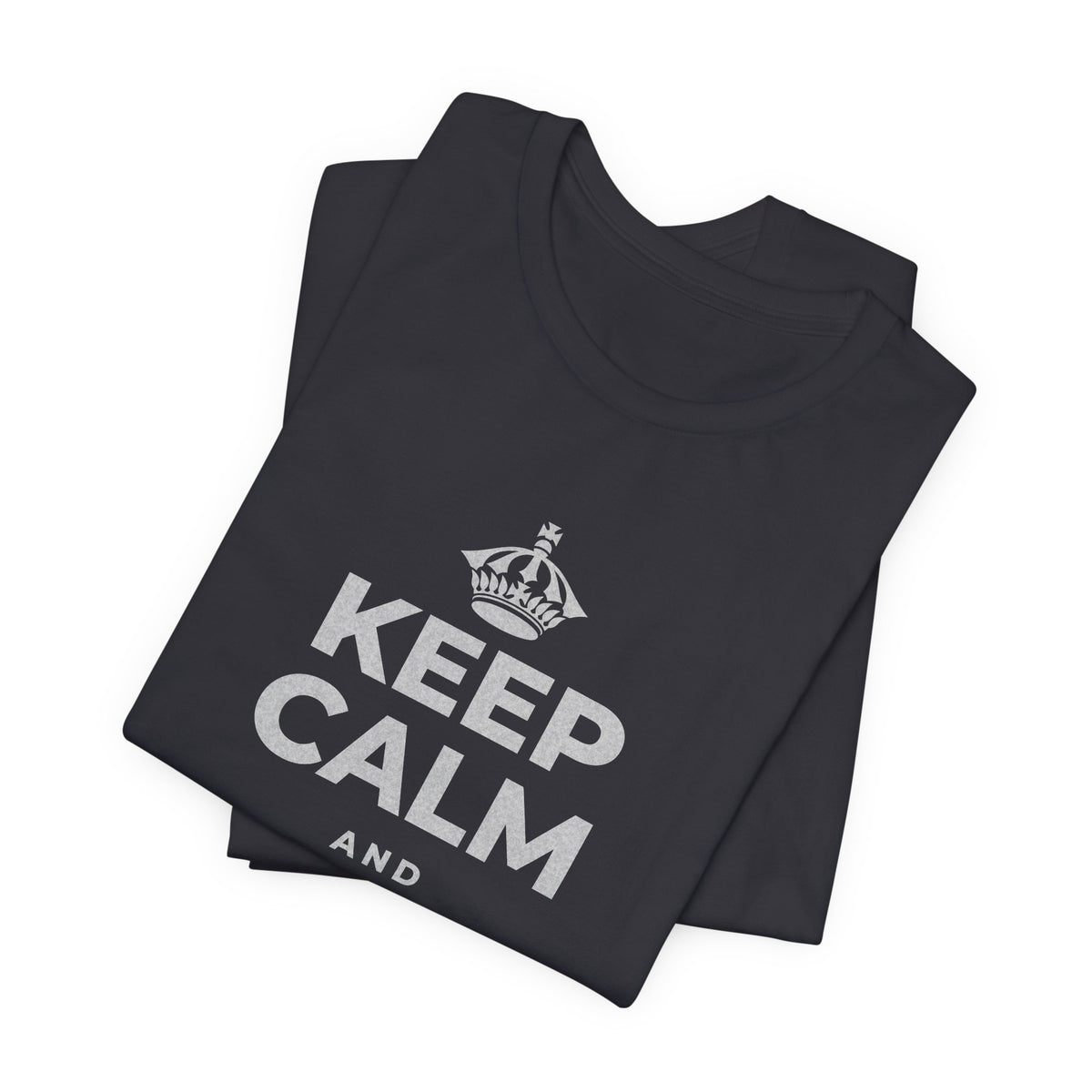KEEP CALM AND RIDE THE WAVE T-Shirt (Baby Blue–Silver)
